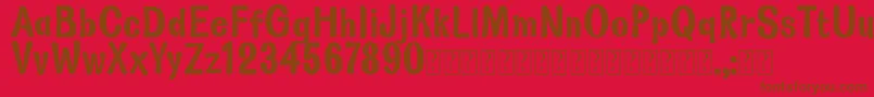 Joel Font Demo-fontti – ruskeat fontit punaisella taustalla