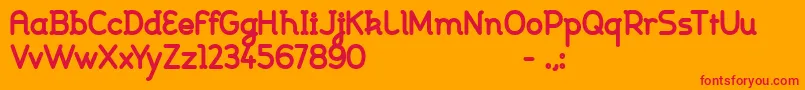 Johanna bold Font – Red Fonts on Orange Background