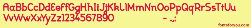 Johanna bold Font – Red Fonts on Yellow Background