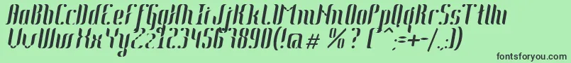 フォントJohanna Italic – 緑の背景に黒い文字