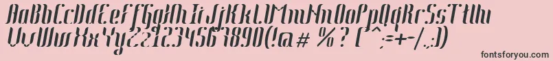 Johanna Italic-fontti – mustat fontit vaaleanpunaisella taustalla