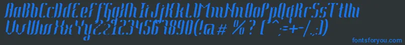 Johanna Italic Font – Blue Fonts on Black Background