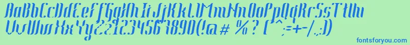 Шрифт Johanna Italic – синие шрифты на зелёном фоне