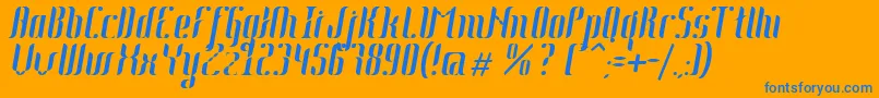 fuente Johanna Italic – Fuentes Azules Sobre Fondo Naranja