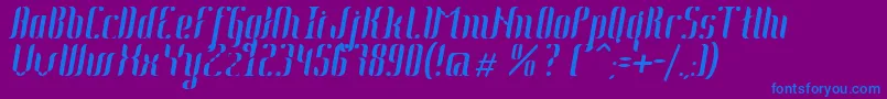 Johanna Italic-fontti – siniset fontit violetilla taustalla