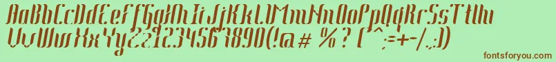 Шрифт Johanna Italic – коричневые шрифты на зелёном фоне