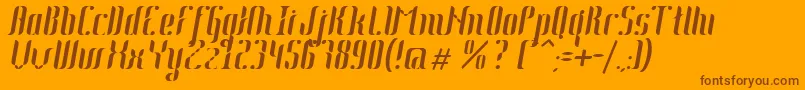 Fonte Johanna Italic – fontes marrons em um fundo laranja