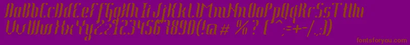 Fonte Johanna Italic – fontes marrons em um fundo roxo