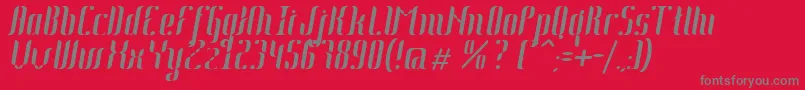 フォントJohanna Italic – 赤い背景に灰色の文字