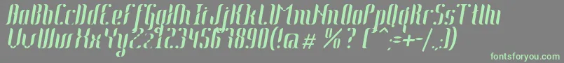 Fonte Johanna Italic – fontes verdes em um fundo cinza