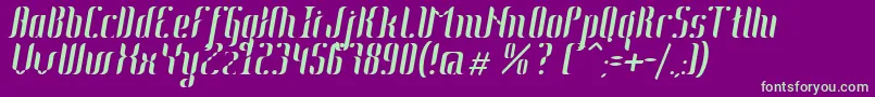 Johanna Italic-fontti – vihreät fontit violetilla taustalla