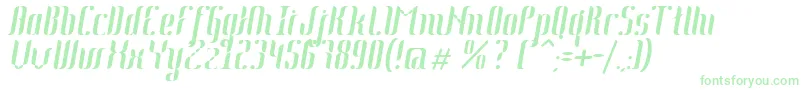 Fonte Johanna Italic – fontes verdes em um fundo branco