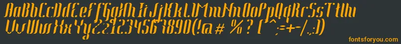 Fonte Johanna Italic – fontes laranjas em um fundo preto