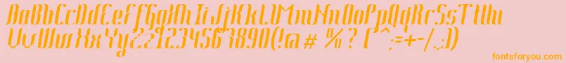 Johanna Italic-Schriftart – Orangefarbene Schriften auf rosa Hintergrund