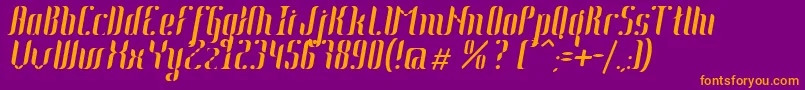 Johanna Italic Font – Orange Fonts on Purple Background