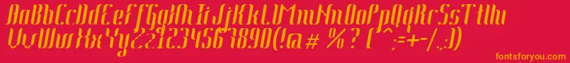 fuente Johanna Italic – Fuentes Naranjas Sobre Fondo Rojo