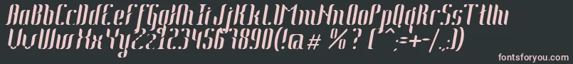 Johanna Italic-fontti – vaaleanpunaiset fontit mustalla taustalla