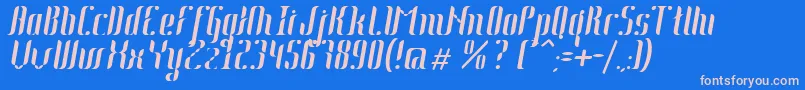 Johanna Italic Font – Pink Fonts on Blue Background