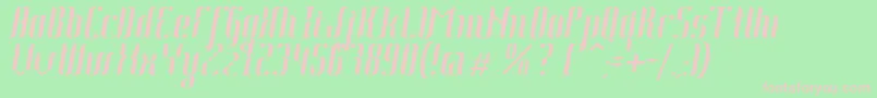 Johanna Italic Font – Pink Fonts on Green Background