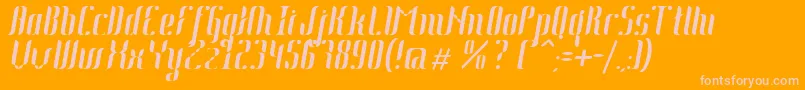 Johanna Italic-fontti – vaaleanpunaiset fontit oranssilla taustalla