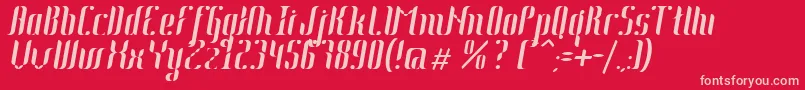 フォントJohanna Italic – 赤い背景にピンクのフォント