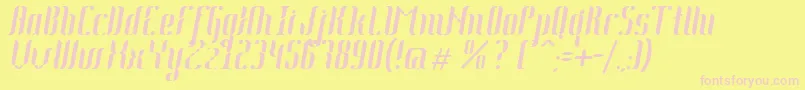 Johanna Italic-Schriftart – Rosa Schriften auf gelbem Hintergrund