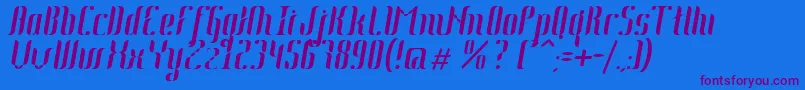 Johanna Italic Font – Purple Fonts on Blue Background