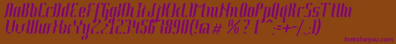 Johanna Italic Font – Purple Fonts on Brown Background