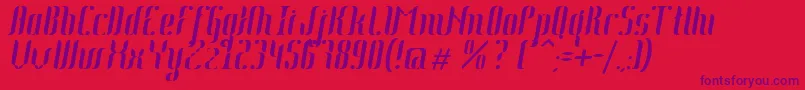 Czcionka Johanna Italic – fioletowe czcionki na czerwonym tle