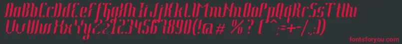 Johanna Italic Font – Red Fonts on Black Background