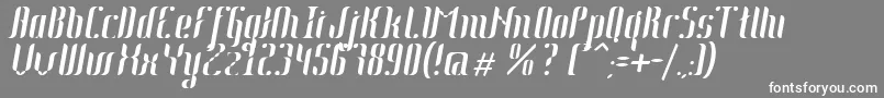 フォントJohanna Italic – 灰色の背景に白い文字