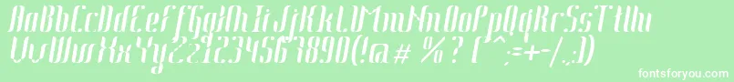 フォントJohanna Italic – 緑の背景に白い文字