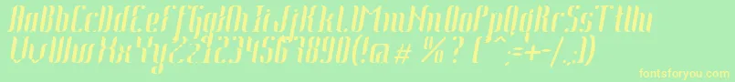 Johanna Italic Font – Yellow Fonts on Green Background