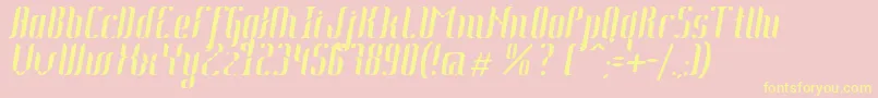 fuente Johanna Italic – Fuentes Amarillas Sobre Fondo Rosa