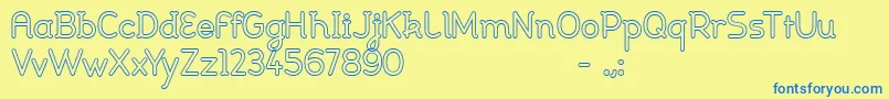 Johanna light Font – Blue Fonts on Yellow Background