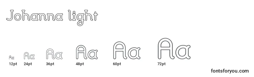 Johanna light Font Sizes