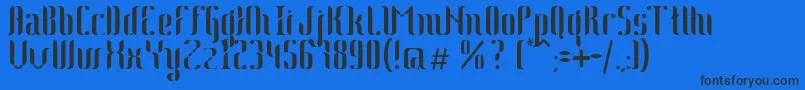 Johanna-Schriftart – Schwarze Schriften auf blauem Hintergrund