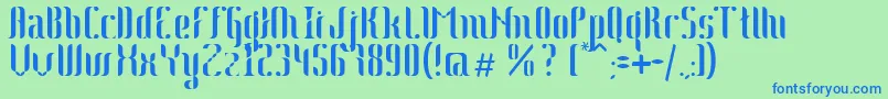 フォントJohanna – 青い文字は緑の背景です。