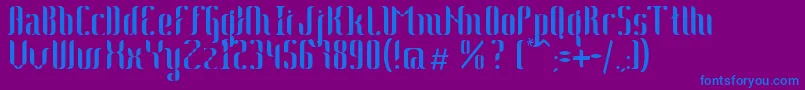 フォントJohanna – 紫色の背景に青い文字