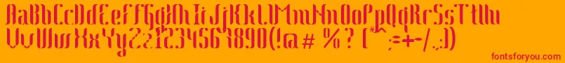 Johanna-Schriftart – Rote Schriften auf orangefarbenem Hintergrund
