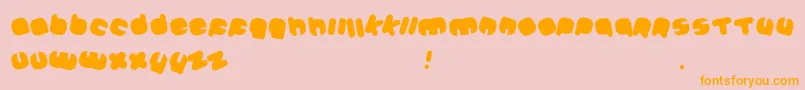 フォントJohanneke Black Mixed – オレンジの文字がピンクの背景にあります。