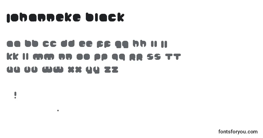 Fuente Johanneke Black - alfabeto, números, caracteres especiales