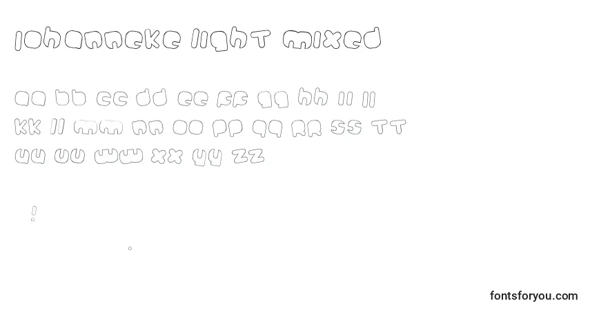 Schriftart Johanneke Light Mixed – Alphabet, Zahlen, spezielle Symbole