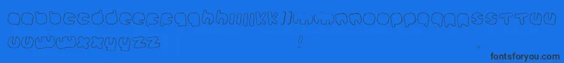 Шрифт Johanneke Light Mixed – чёрные шрифты на синем фоне