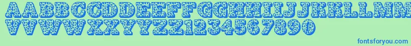 Jfholdaz Font – Blue Fonts on Green Background