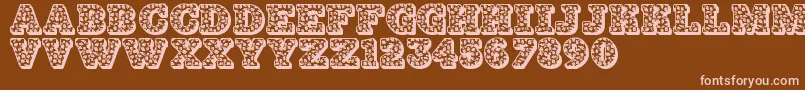 Jfholdaz Font – Pink Fonts on Brown Background