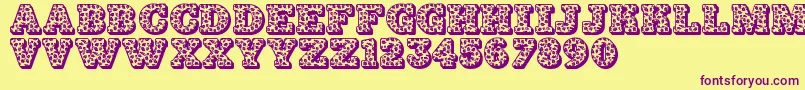 Jfholdaz Font – Purple Fonts on Yellow Background