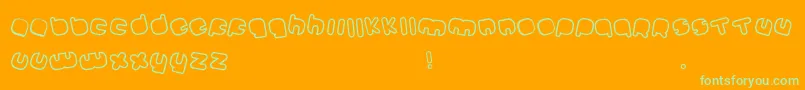 フォントJohanneke Mixed – オレンジの背景に緑のフォント