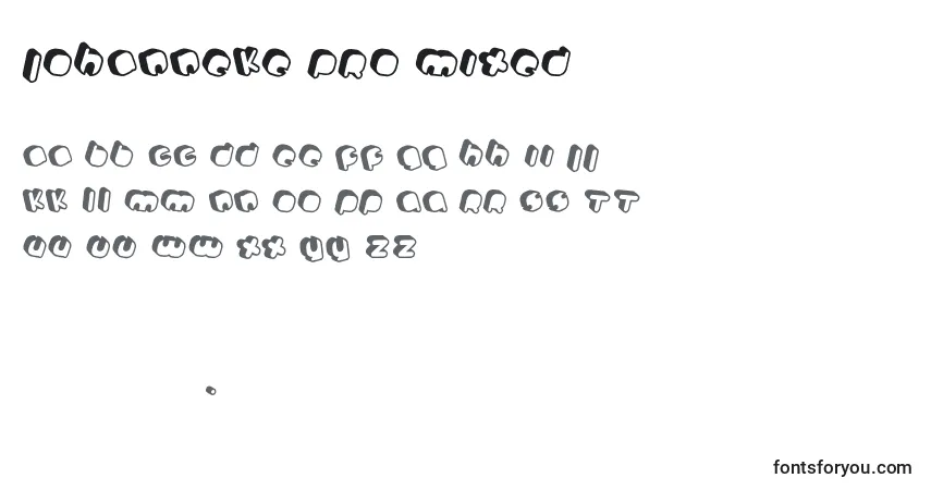 Czcionka Johanneke Pro mixed – alfabet, cyfry, specjalne znaki