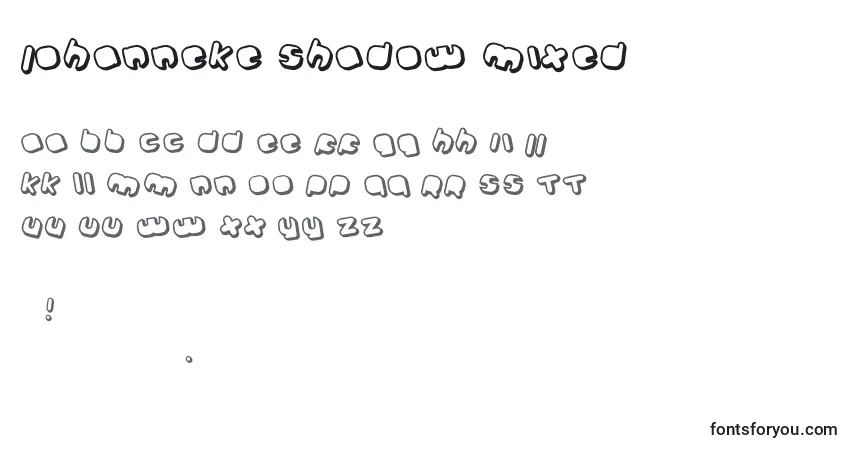 Schriftart Johanneke Shadow Mixed – Alphabet, Zahlen, spezielle Symbole